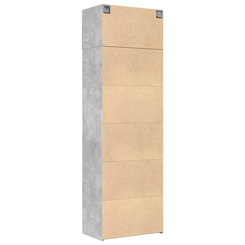 vidaXL Armadietto Grigio Cemento 70x42,5x225 cm in Legno Multistrato