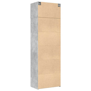 vidaXL Armadietto Grigio Cemento 70x42,5x225 cm in Legno Multistrato