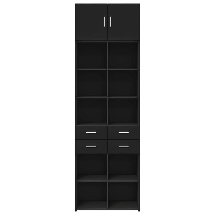 Mobile Portaoggetti Nero 70x42,5x225 cm in Truciolato 3281337