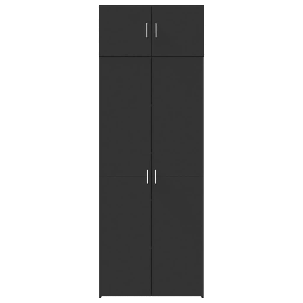 Mobile Portaoggetti Nero 80x42,5x225 cm in Truciolato 3281351