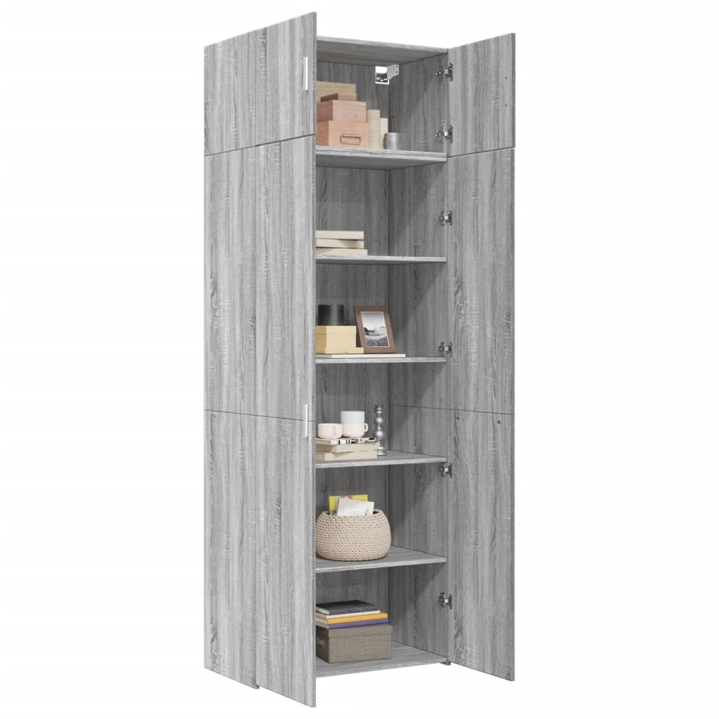 Armadietto Grigio Sonoma 80x42,5x225 cm in Truciolato