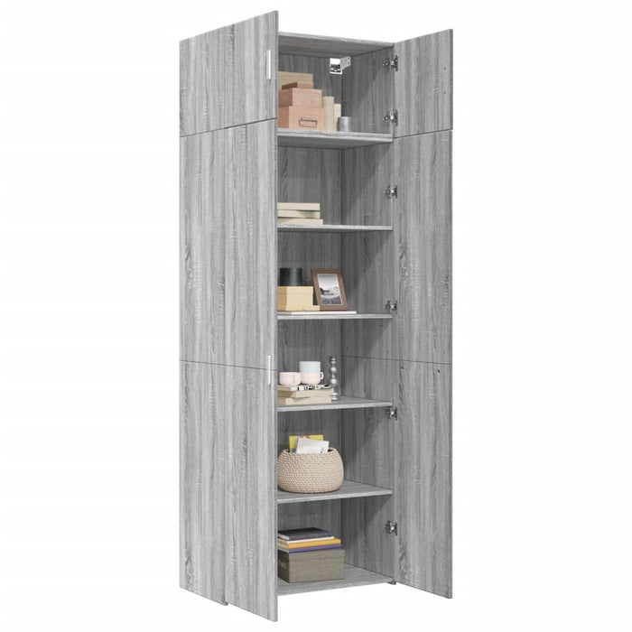 Armadietto Grigio Sonoma 80x42,5x225 cm in Truciolato
