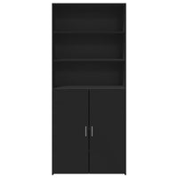 Credenza Nera 80x42,5x185 cm in Legno Multistrato 3281379