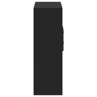 Credenza-Buffet-Armadio da cucina Nera 80x42,5x124 cm in Legno Multistrato