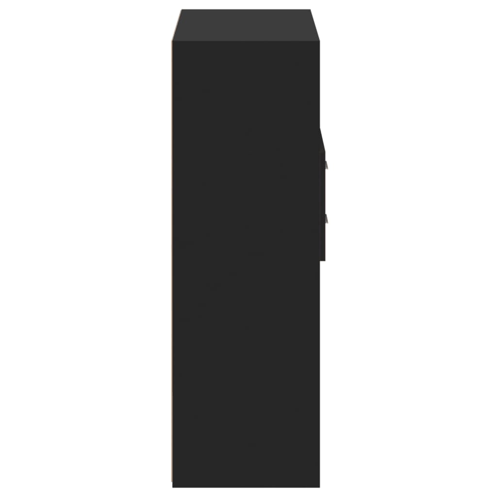 vidaXL Credenza Nera 80x42,5x124 cm in Legno Multistrato