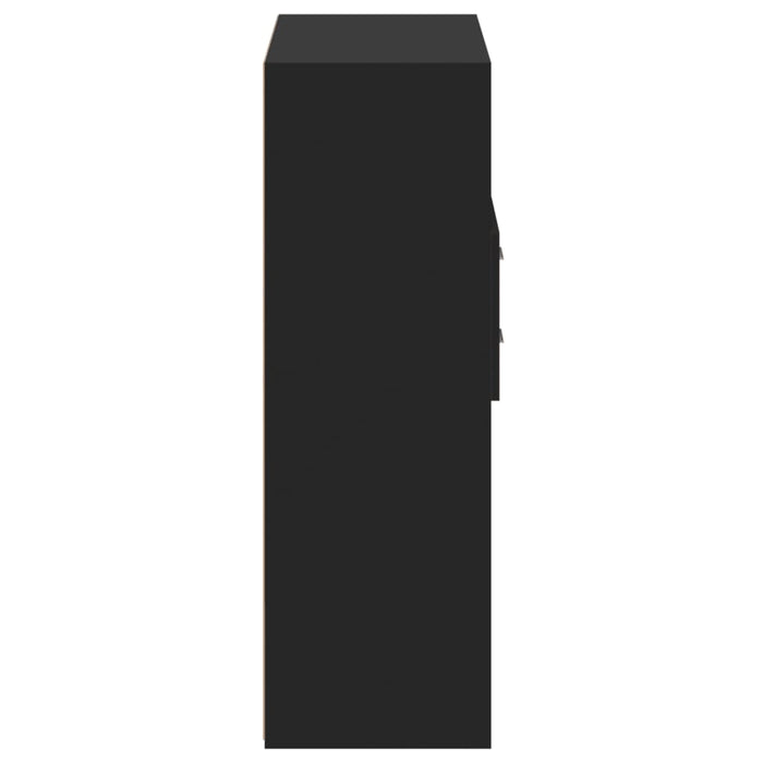 vidaXL Credenza Nera 80x42,5x124 cm in Legno Multistrato