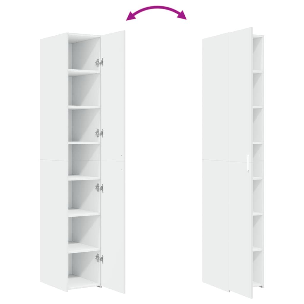 Credenza buffet cassettiera mobile contenitore organizer cucina soggiorno soggiorno alto 30 x 42,5 x 185 cm derivati ​​del legno bianco 02_0032255