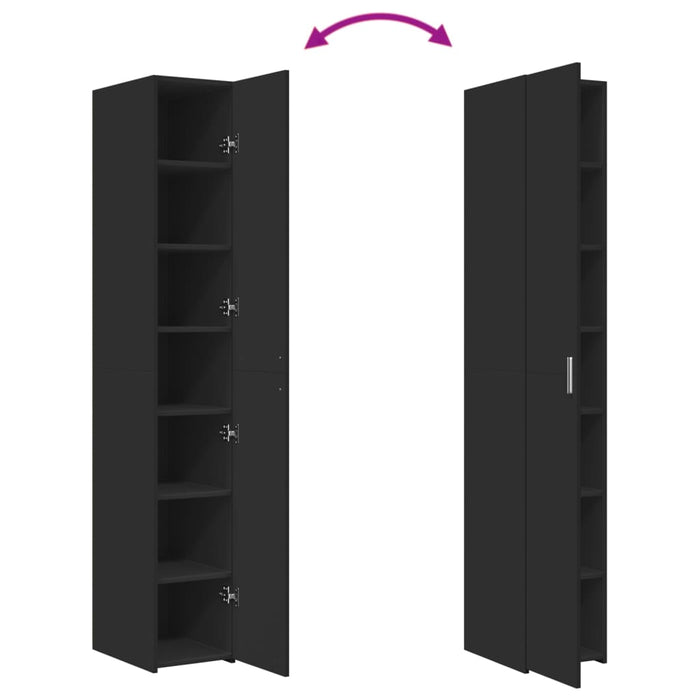 vidaXL Credenza Nera 30x42,5x185 cm in Legno Multistrato