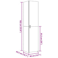 vidaXL Credenza Nera 40x42,5x185 cm in Legno Multistrato