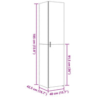 vidaXL Credenza Grigio Cemento 40x42,5x185 cm in Legno Multistrato