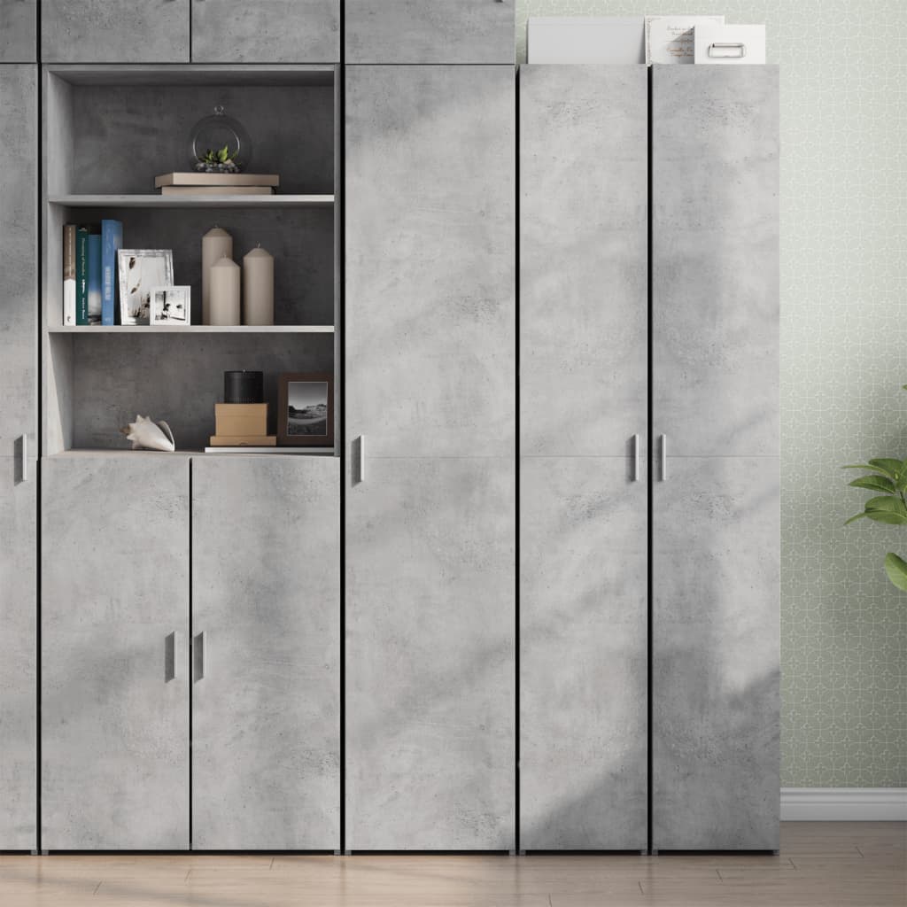 vidaXL Credenza Grigio Cemento 40x42,5x185 cm in Legno Multistrato