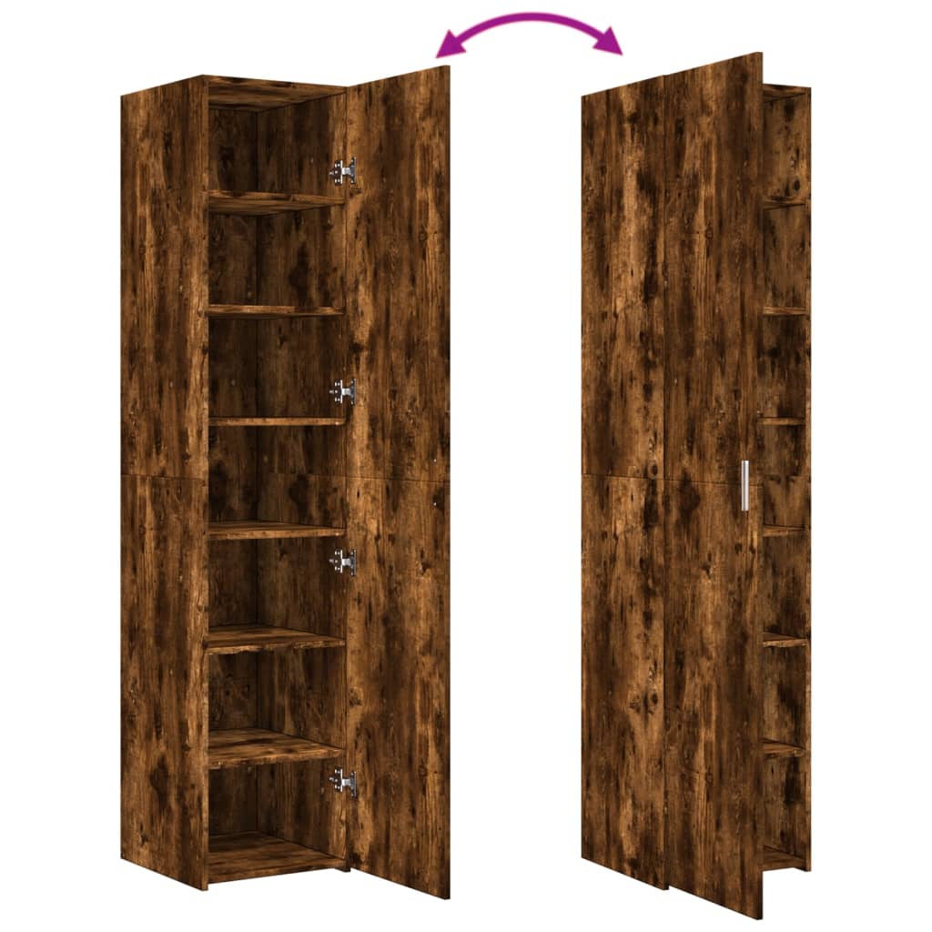 vidaXL Credenza Rovere Fumo 40x42,5x185 cm in Legno Multistrato