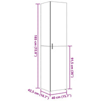 vidaXL Credenza Rovere Fumo 40x42,5x185 cm in Legno Multistrato