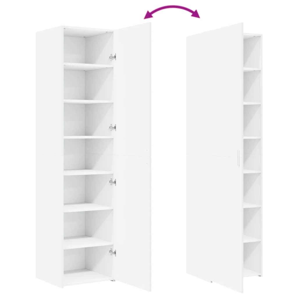 Credenza Bianca 45x42,5x185 cm in Legno Multistrato 3281406