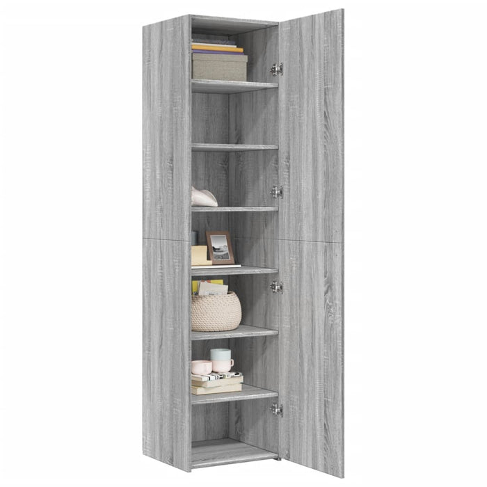 Credenza-Buffet-Armadio da cucina Grigio Sonoma 45x42,5x185 cm in Legno Multistrato 943550