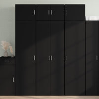 vidaXL Credenza Nera 70x42,5x185 cm in Legno Multistrato