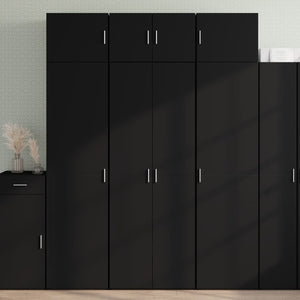 vidaXL Credenza Nera 70x42,5x185 cm in Legno Multistrato
