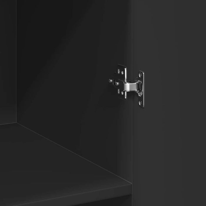 Credenza-Buffet-Armadio da cucina Nera 70x42,5x185 cm in Legno Multistrato 894223