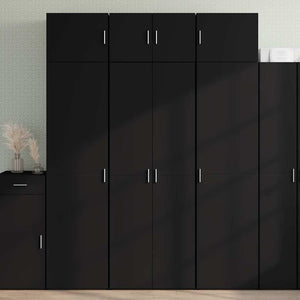 vidaXL Credenza Nera 70x42,5x185 cm in Legno Multistrato