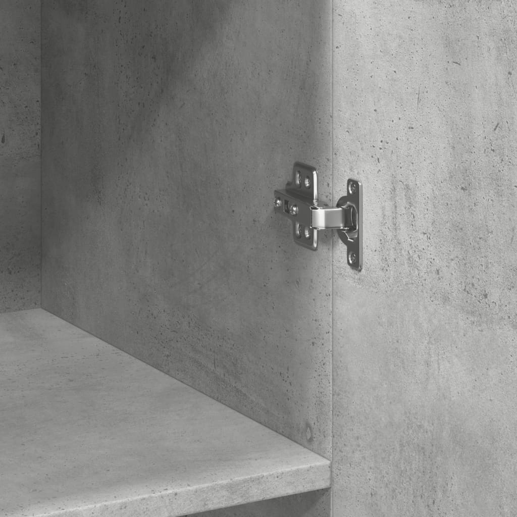 Credenza Grigio Cemento 70x42,5x185 cm in Legno Multistrato