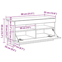 Credenza Grigio Cemento 70x42,5x185 cm in Legno Multistrato 3281430