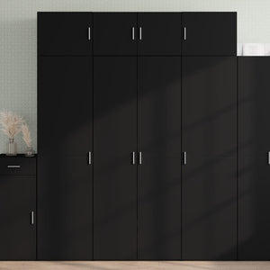vidaXL Credenza Nera 80x42,5x185 cm in Legno Multistrato