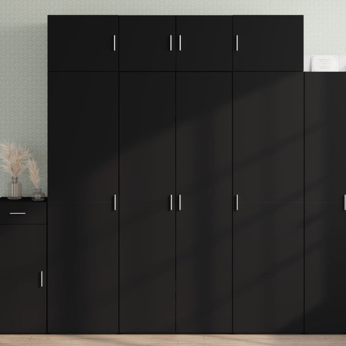 vidaXL Credenza Nera 80x42,5x185 cm in Legno Multistrato