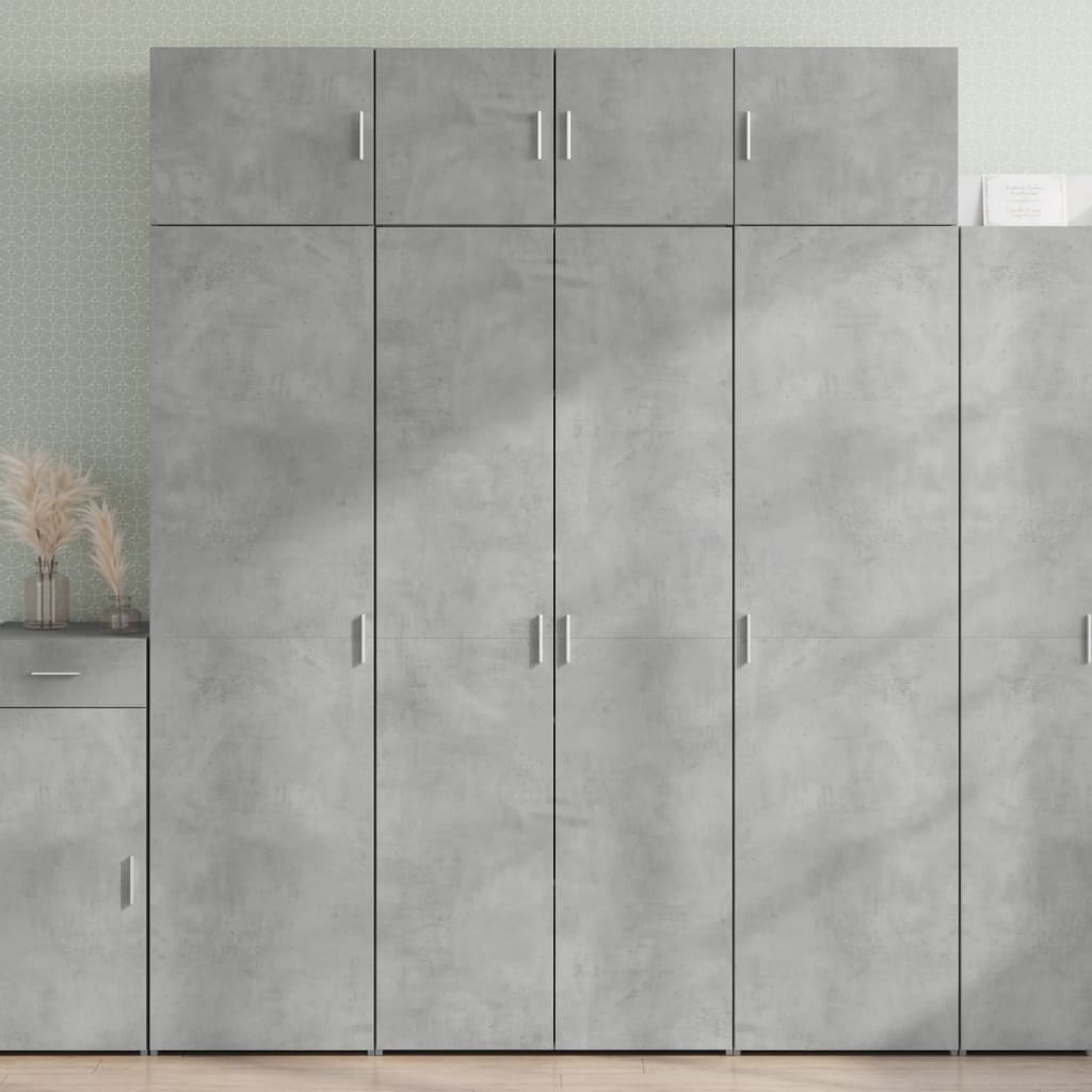 vidaXL Credenza Grigio Cemento 80x42,5x185 cm in Legno Multistrato