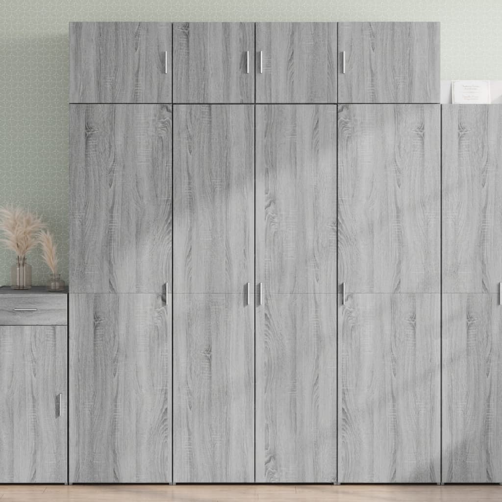 Credenza-Buffet-Armadio da cucina Grigio Sonoma 80x42,5x185 cm in Legno Multistrato 739760