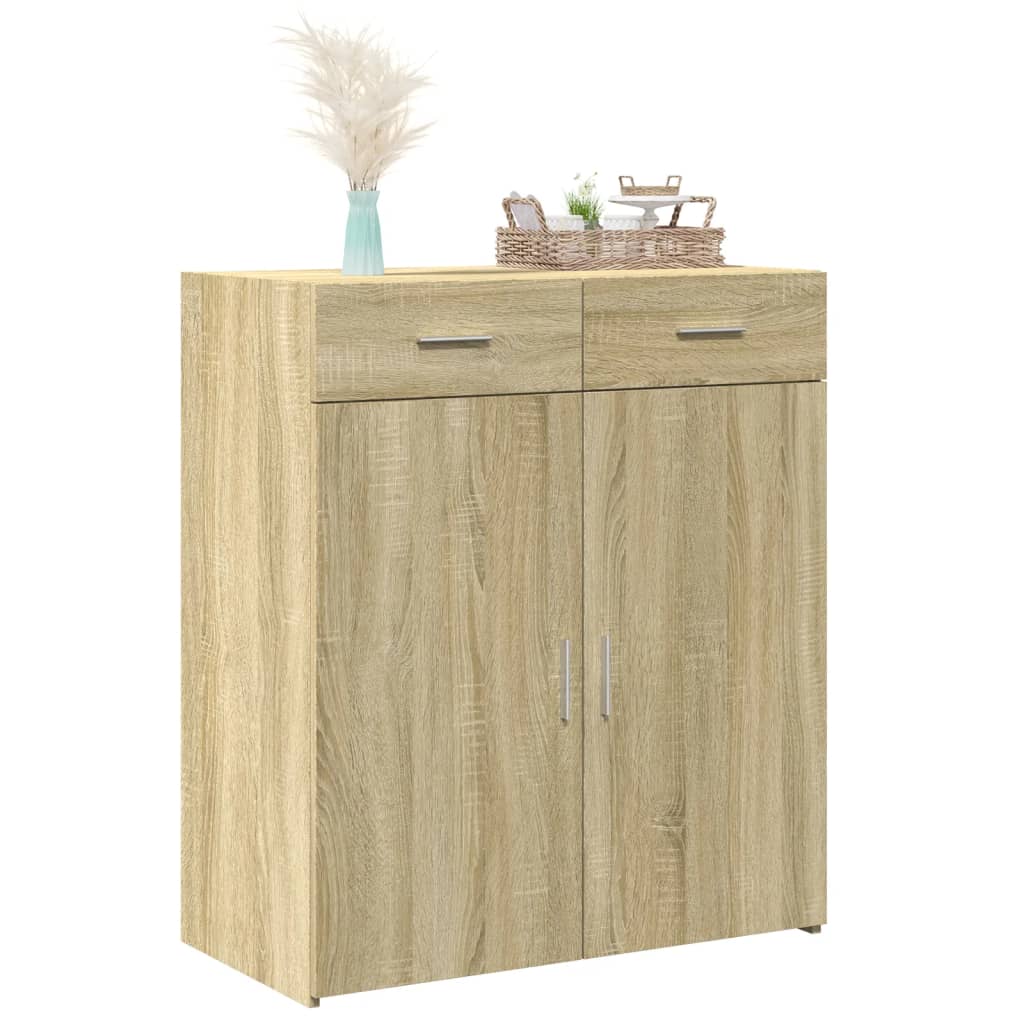 Credenza-Buffet-Armadio da cucina Rovere Sonoma 80x42,5x93 cm in Legno Multistrato 605056
