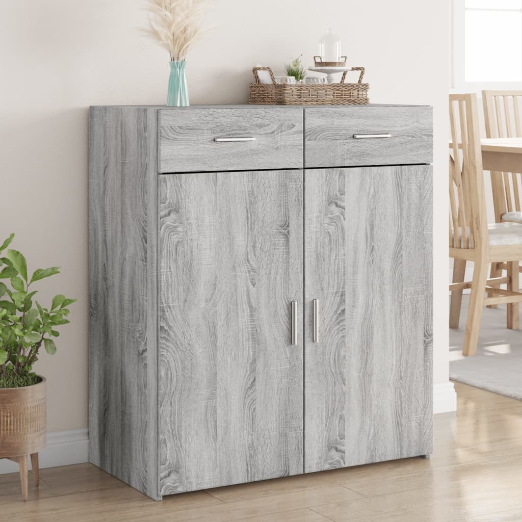 vidaXL Credenza Grigio Sonoma 80x42,5x93 cm in Legno Multistrato