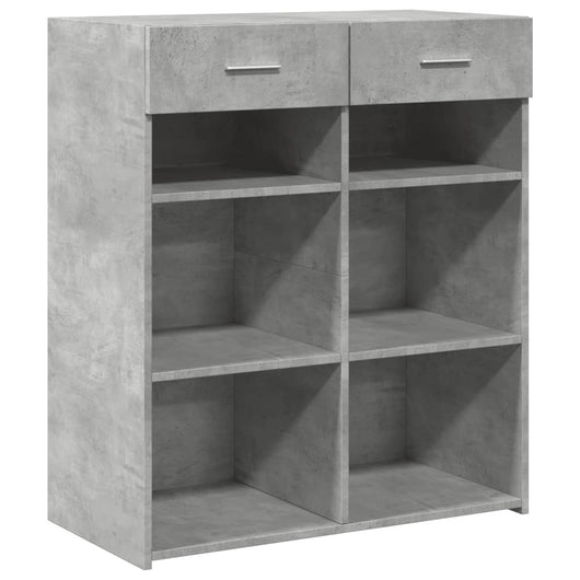 Credenza-Buffet-Armadio da cucina Grigio Cemento 80x42,5x93 cm in Legno Multistrato 100005