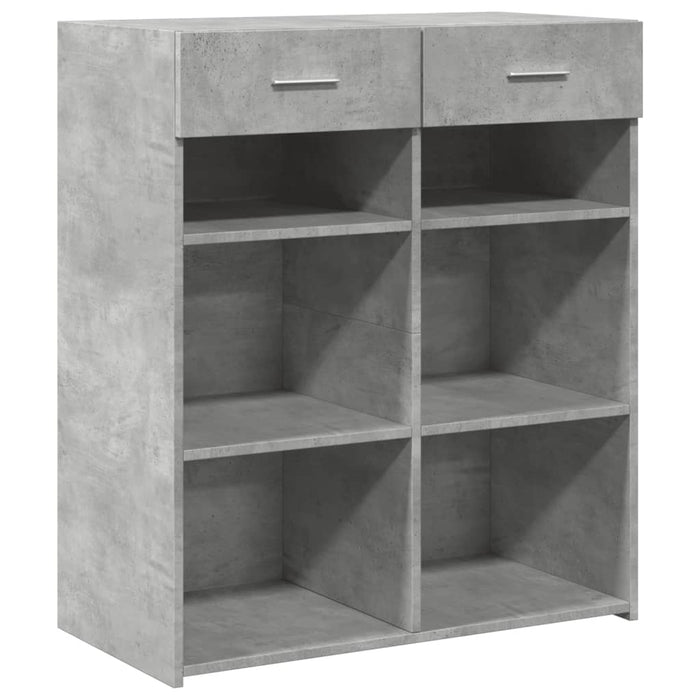 Credenza-Buffet-Armadio da cucina Grigio Cemento 80x42,5x93 cm in Legno Multistrato 100005