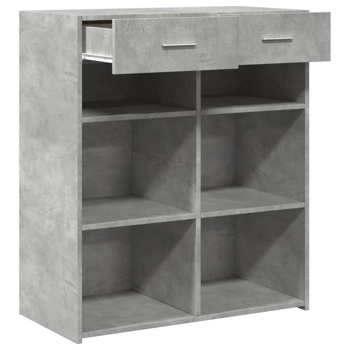 Credenza-Buffet-Armadio da cucina Grigio Cemento 80x42,5x93 cm in Legno Multistrato 100005