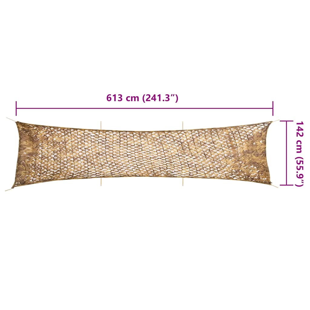 vidaXL Rete Mimetica con Custodia di Conservazione 613x138 cm Sabbia