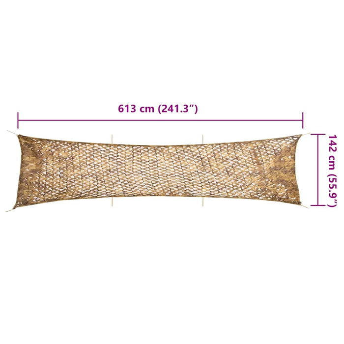 vidaXL Rete Mimetica con Custodia di Conservazione 613x138 cm Sabbia