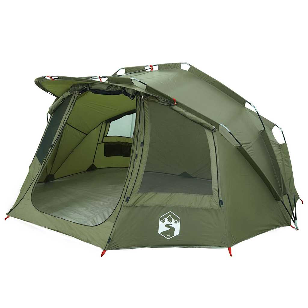 vidaXL Tenda da Pesca per 5 Persone Verde Oliva Impermeabile