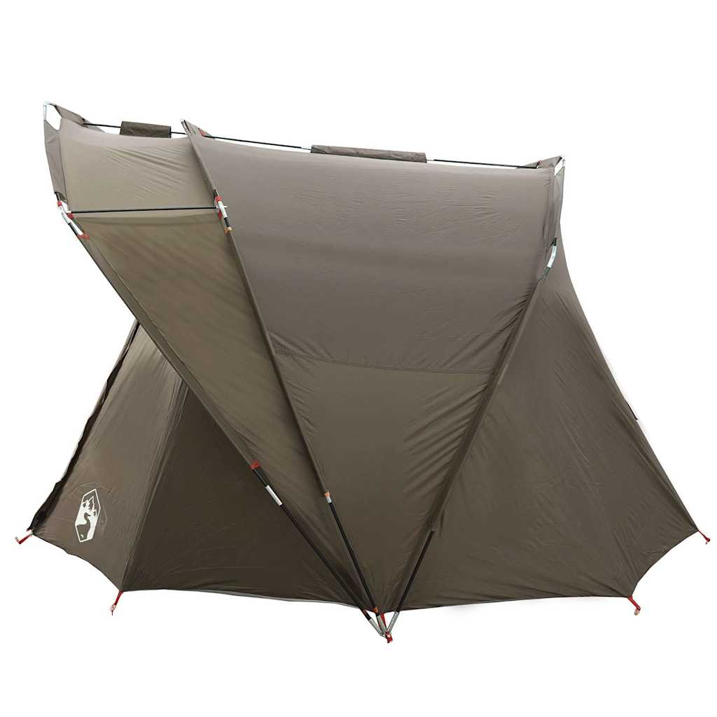Tenda da Pesca per 4 Persone Marrone Impermeabile 4009396