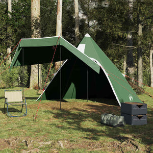 Tenda da Campeggio Tipi per 5 Persone Verde Impermeabile 4009407