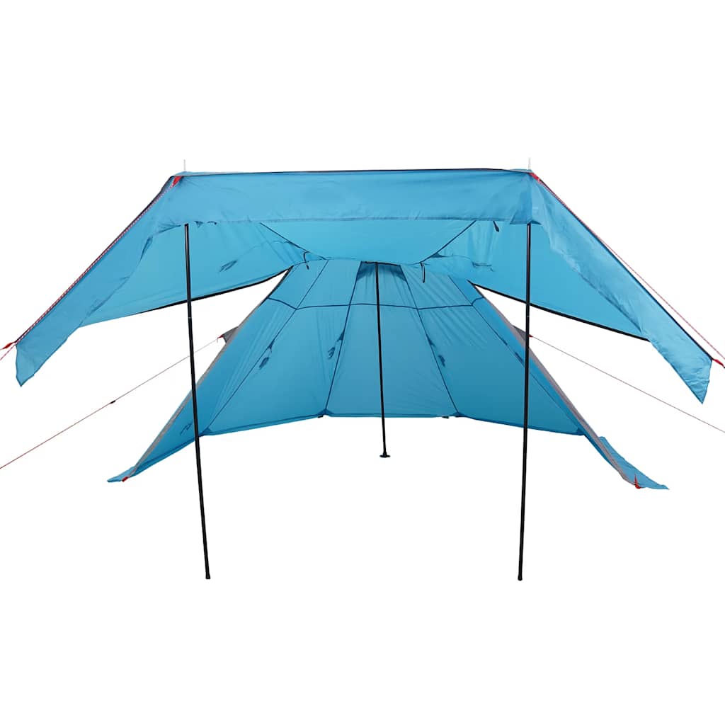 Tenda da Campeggio Tipi per 5 Persone Blu Impermeabile