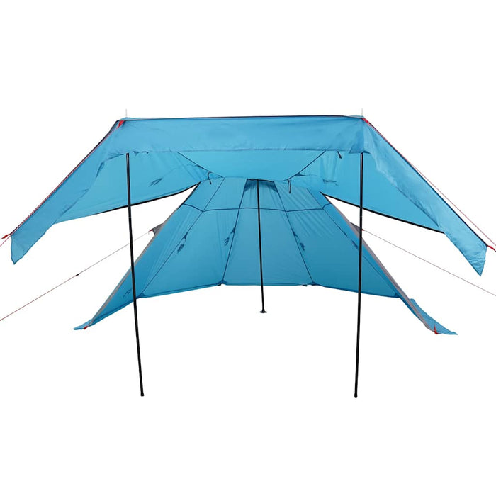 Tenda da Campeggio Tipi per 5 Persone Blu Impermeabile