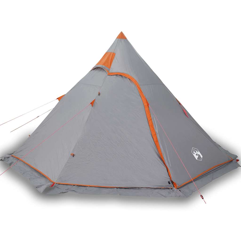 Tenda da Campeggio Tipi per 5 Persone Grigia Impermeabile