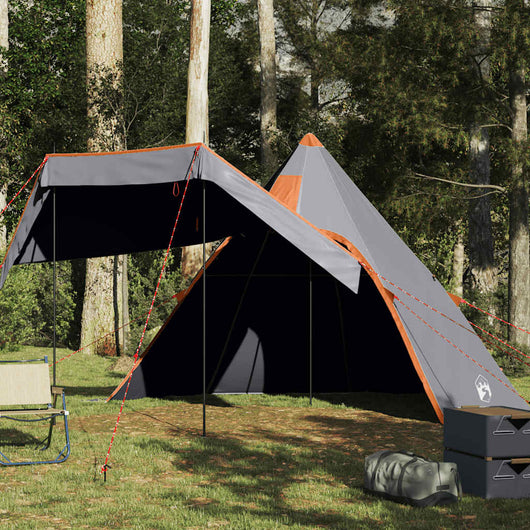 Tenda da Campeggio Tipi per 5 Persone Grigia Impermeabile 4009409