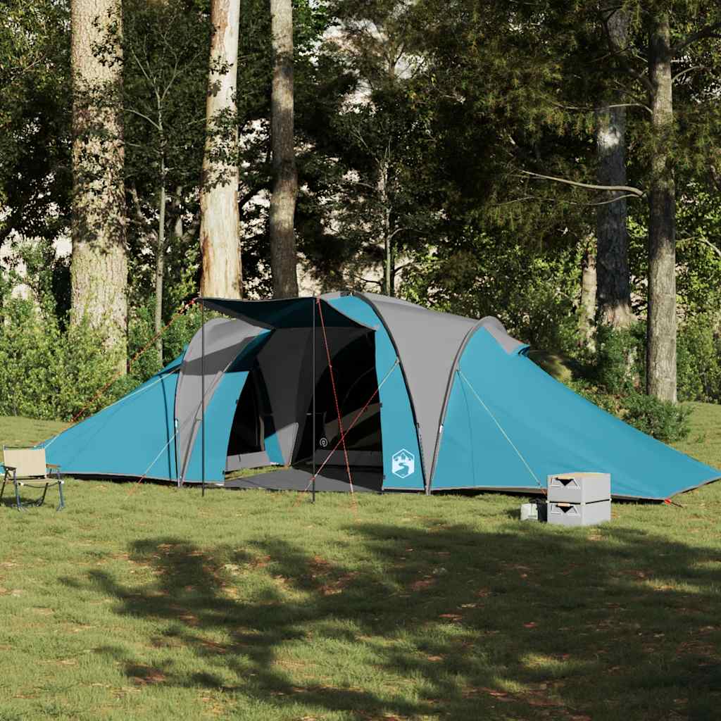vidaXL Tenda da Campeggio a Cupola per 4 Persone Blu Impermeabile