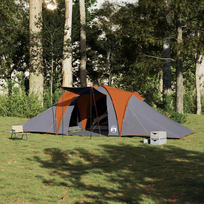 vidaXL Tenda da Campeggio a Cupola 6 Persone Grigio e Arancione