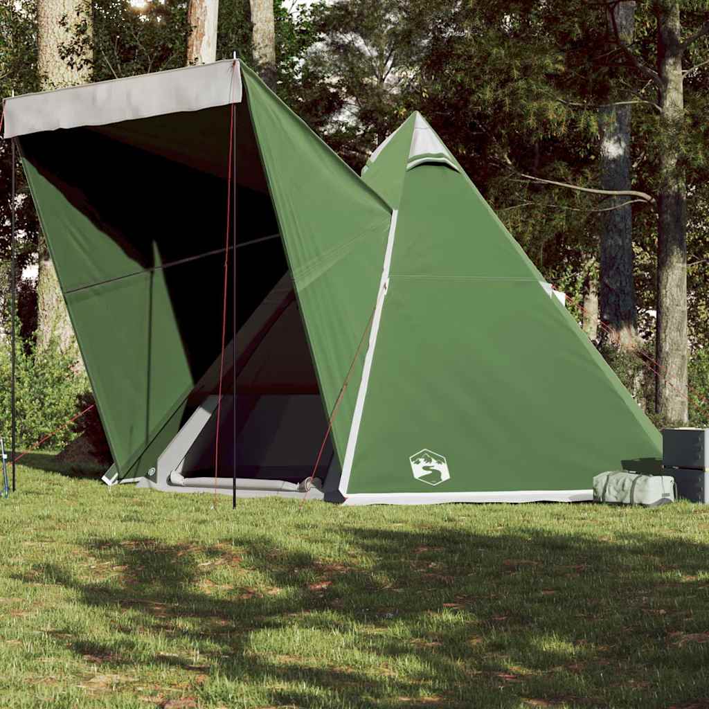 vidaXL Tenda Familiare Tipi per 6 Persone Verde Impermeabile