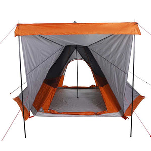 Tenda Familiare Tipi 6 Persone Grigia e Arancione Impermeabile