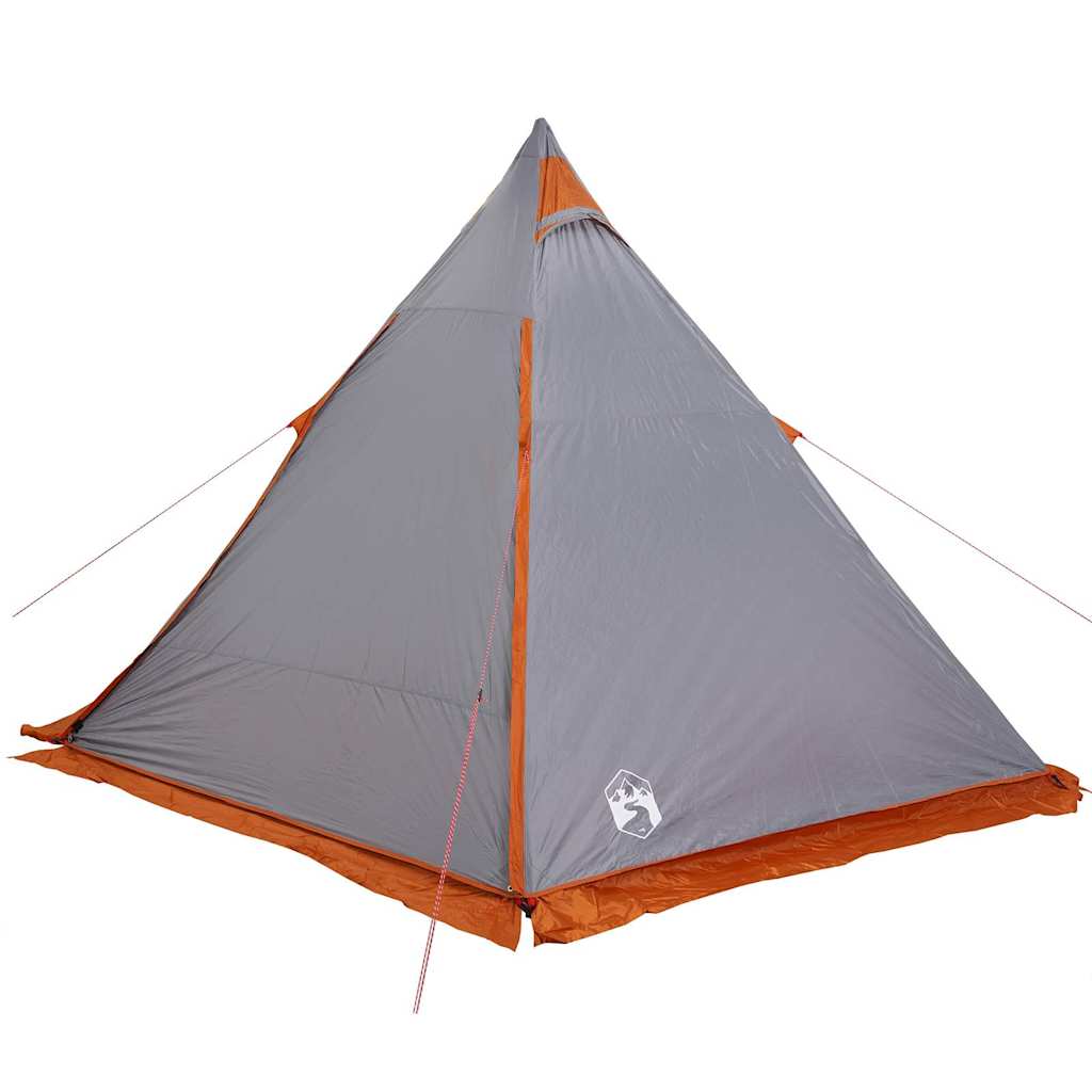 Tenda Familiare Tipi 6 Persone Grigia e Arancione Impermeabile
