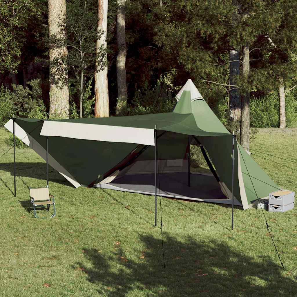 vidaXL Tenda Familiare Tipi per 8 Persone Verde Impermeabile