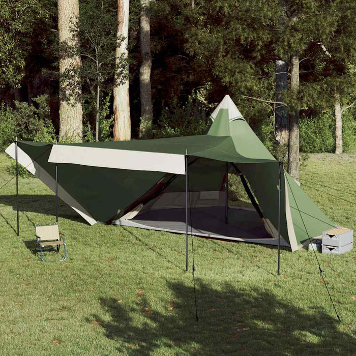 vidaXL Tenda Familiare Tipi per 8 Persone Verde Impermeabile